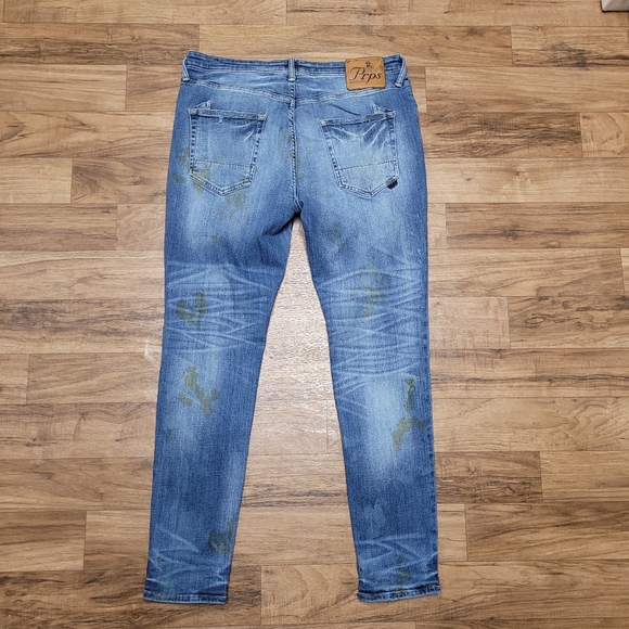 PRPS Stretch Warlock Drop Fit Jeans, Slight Distressed, Men's 38 - Picture 6 of 9